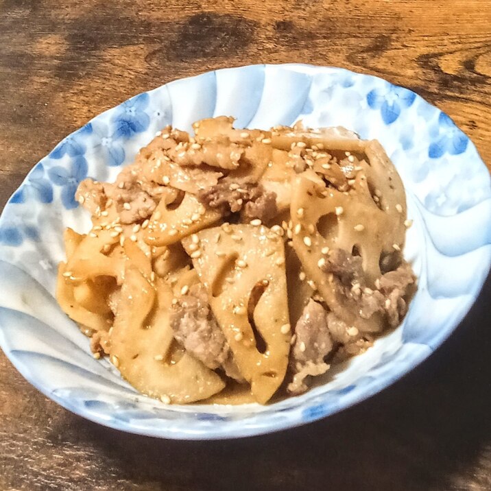 れんこんと豚こま肉の炒め物